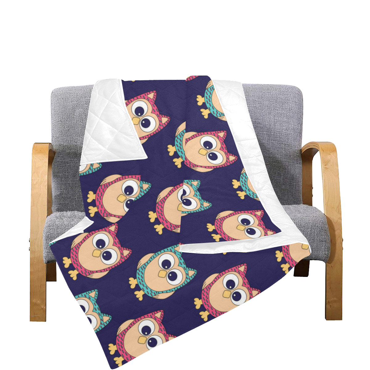 Owl Pattern Print Design A06 Premium Quilt