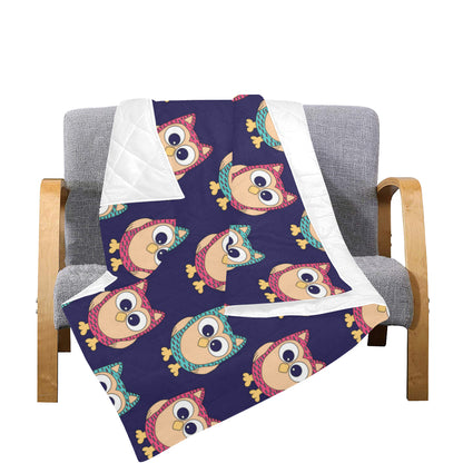 Owl Pattern Print Design A06 Premium Quilt