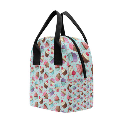 Cupcakes Fancy Heart Print Pattern Insulated Lunch Bag