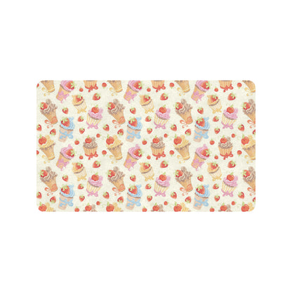 Cupcakes Strawberry Cherry Print Rubber Doormat
