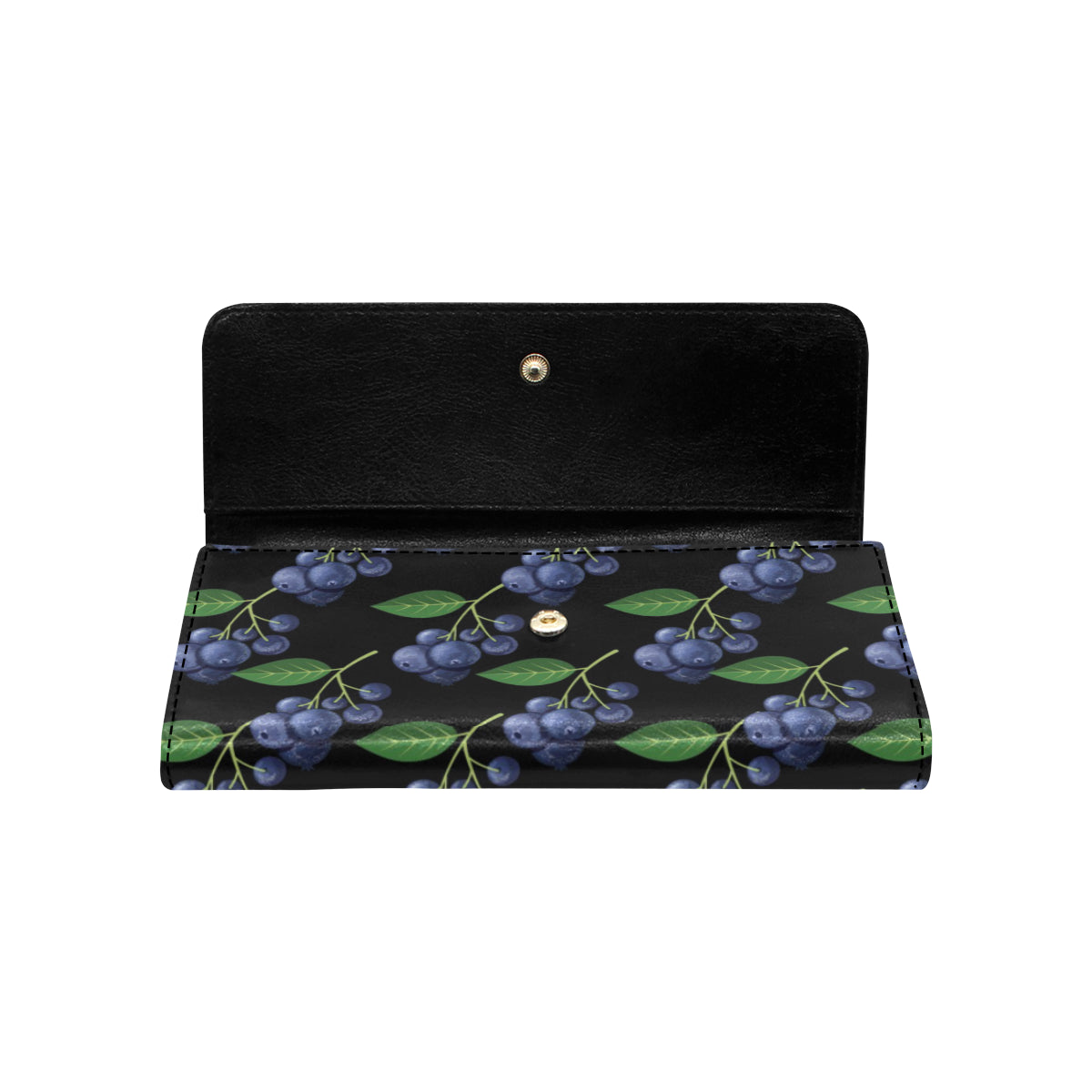 Blueberry Pattern Print Design BB01 Women's Trifold Wallet