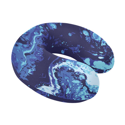 Ocean Liquid Pattern Print Design A03 U-Shaped Travel Neck Pillow