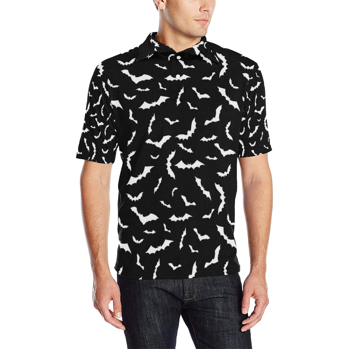 Bat Pattern Print Design 05 Men Polo Shirt