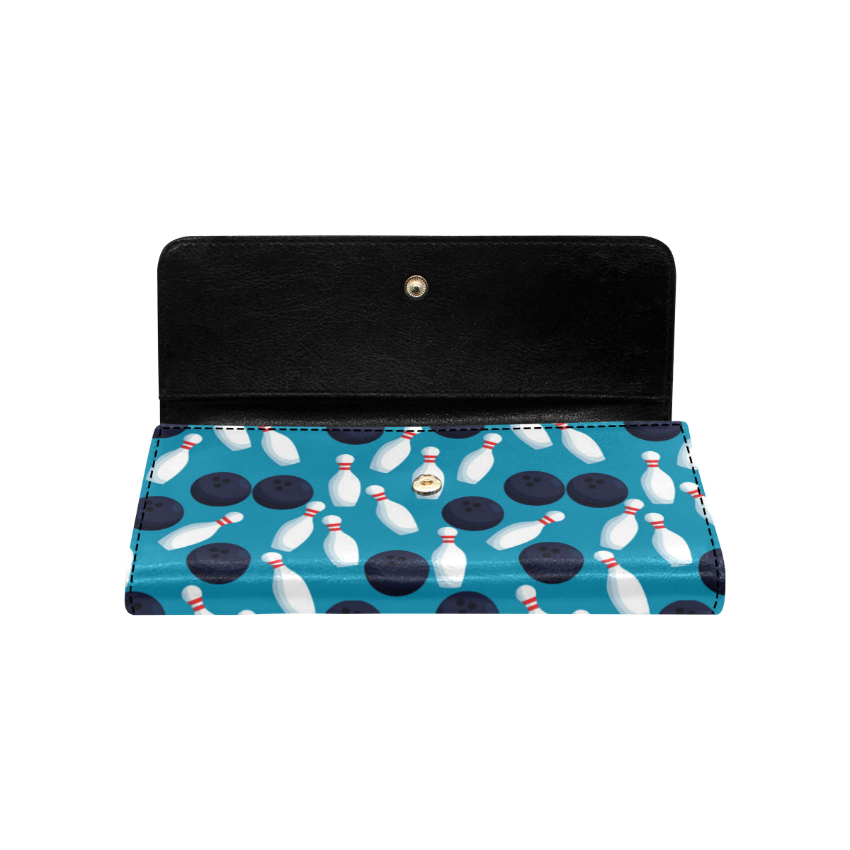 Bowling Pin Pattern Print Design 010 Women's Trifold Wallet