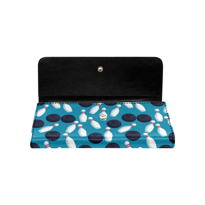 Bowling Pin Pattern Print Design 010 Women's Trifold Wallet