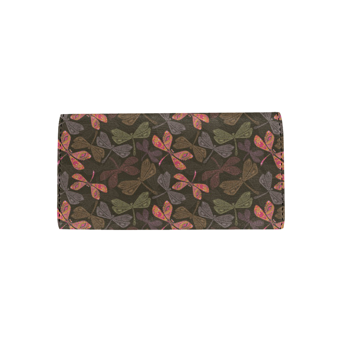 Dragonfly Pattern Print Design 02 Women's Trifold Wallet
