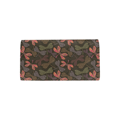 Dragonfly Pattern Print Design 02 Women's Trifold Wallet