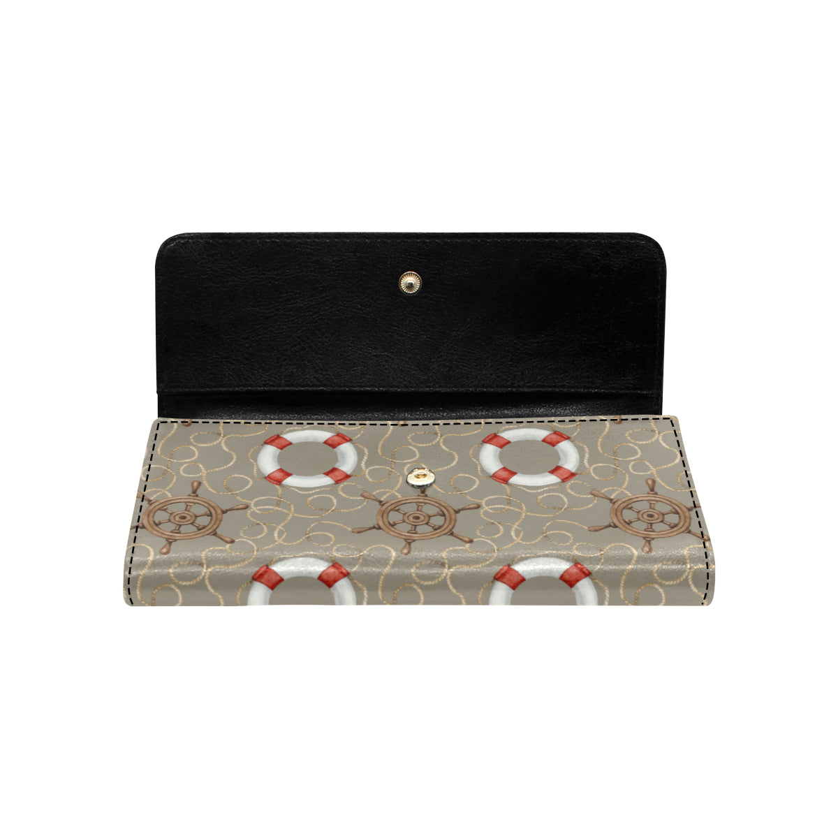 Nautical Pattern Print Design A02 Women's Trifold Wallet