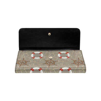 Nautical Pattern Print Design A02 Women's Trifold Wallet