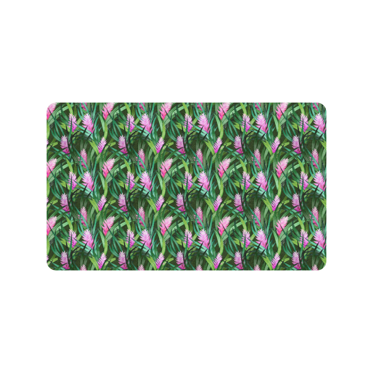 Tropical Folower Pink Heliconia Print Rubber Doormat