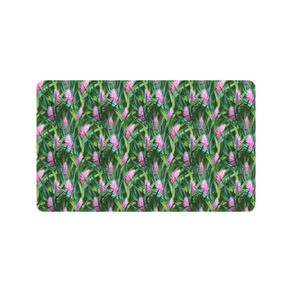 Tropical Folower Pink Heliconia Print Rubber Doormat