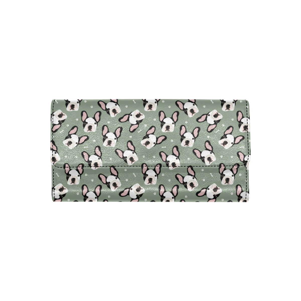 Boston Terrier Pattern Print Design 05 Women's Trifold Wallet