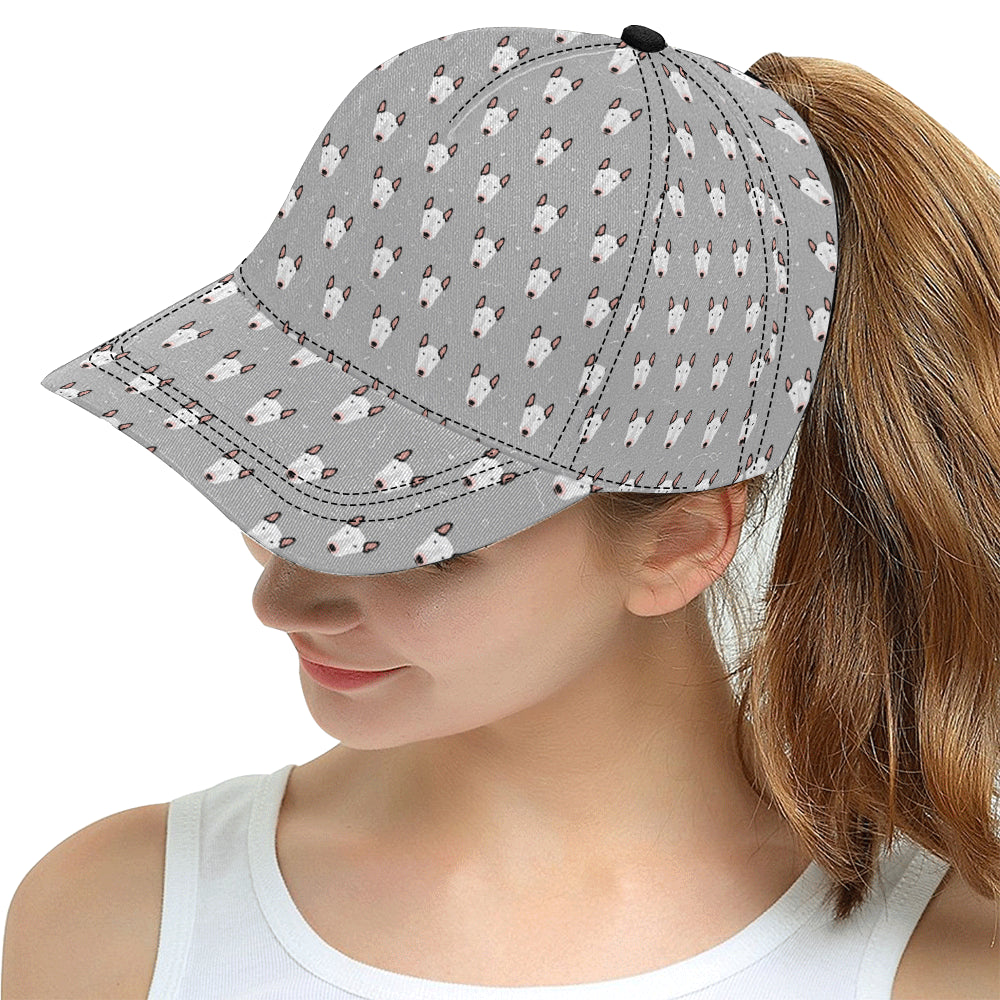 Bull Terrier Head Print Pattern Snapback Cap