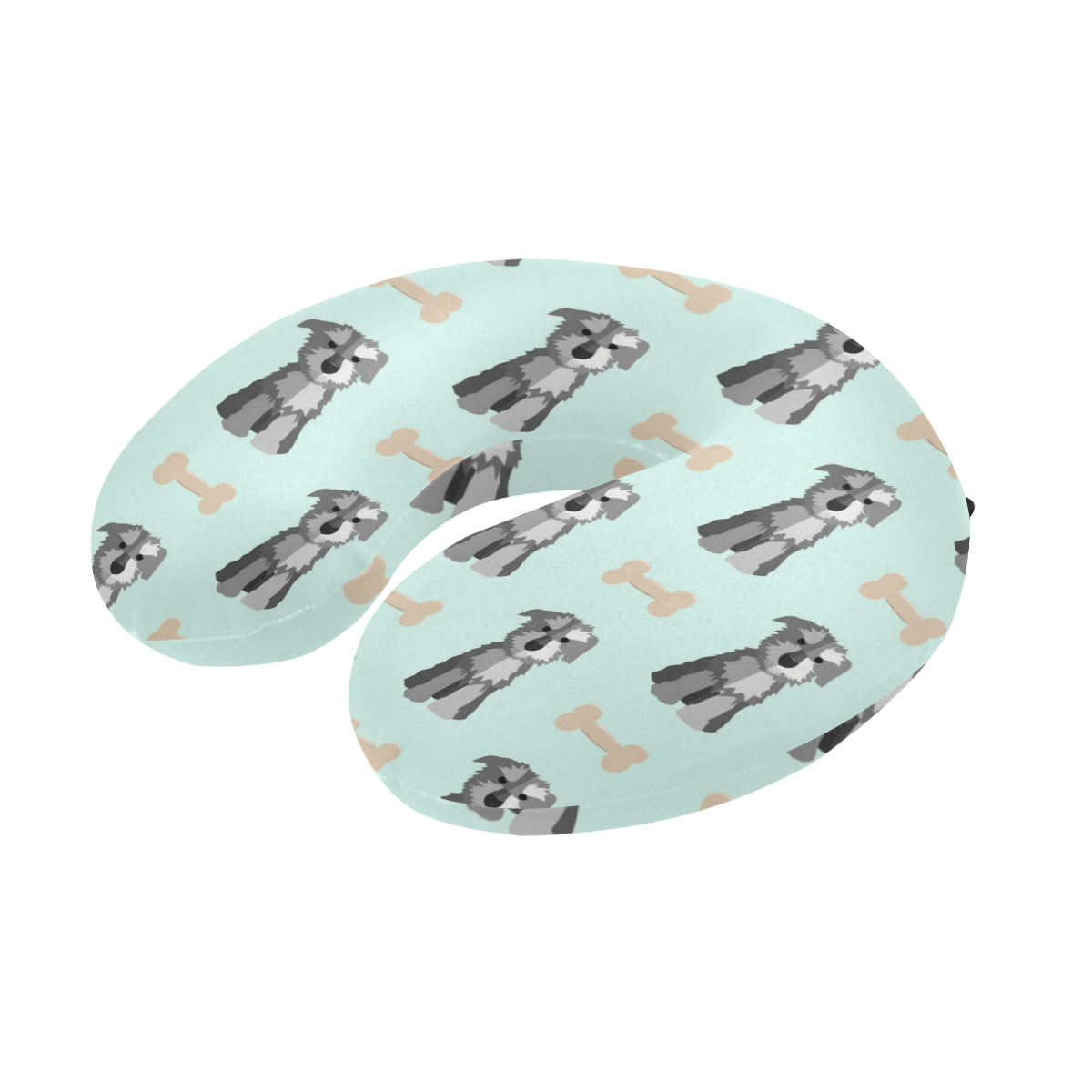 Schnauzers Pattern Print Design A03 U-Shaped Travel Neck Pillow