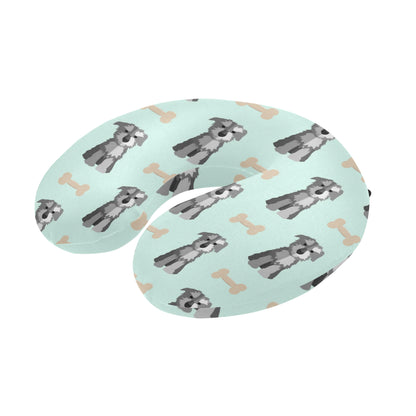 Schnauzers Pattern Print Design A03 U-Shaped Travel Neck Pillow