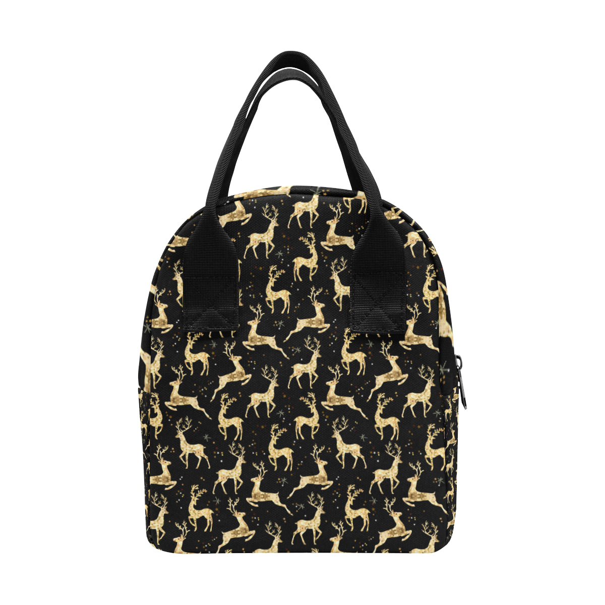 Deer Gold Pattern Insulated Lunch Bag