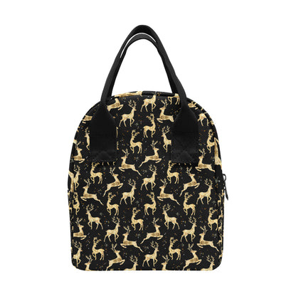 Deer Gold Pattern Insulated Lunch Bag