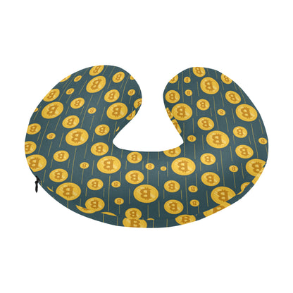 Bitcoin Pattern Print Design 01 U-Shaped Travel Neck Pillow