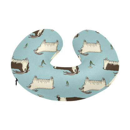 Goat Pattern Print Design 02 U-Shaped Travel Neck Pillow