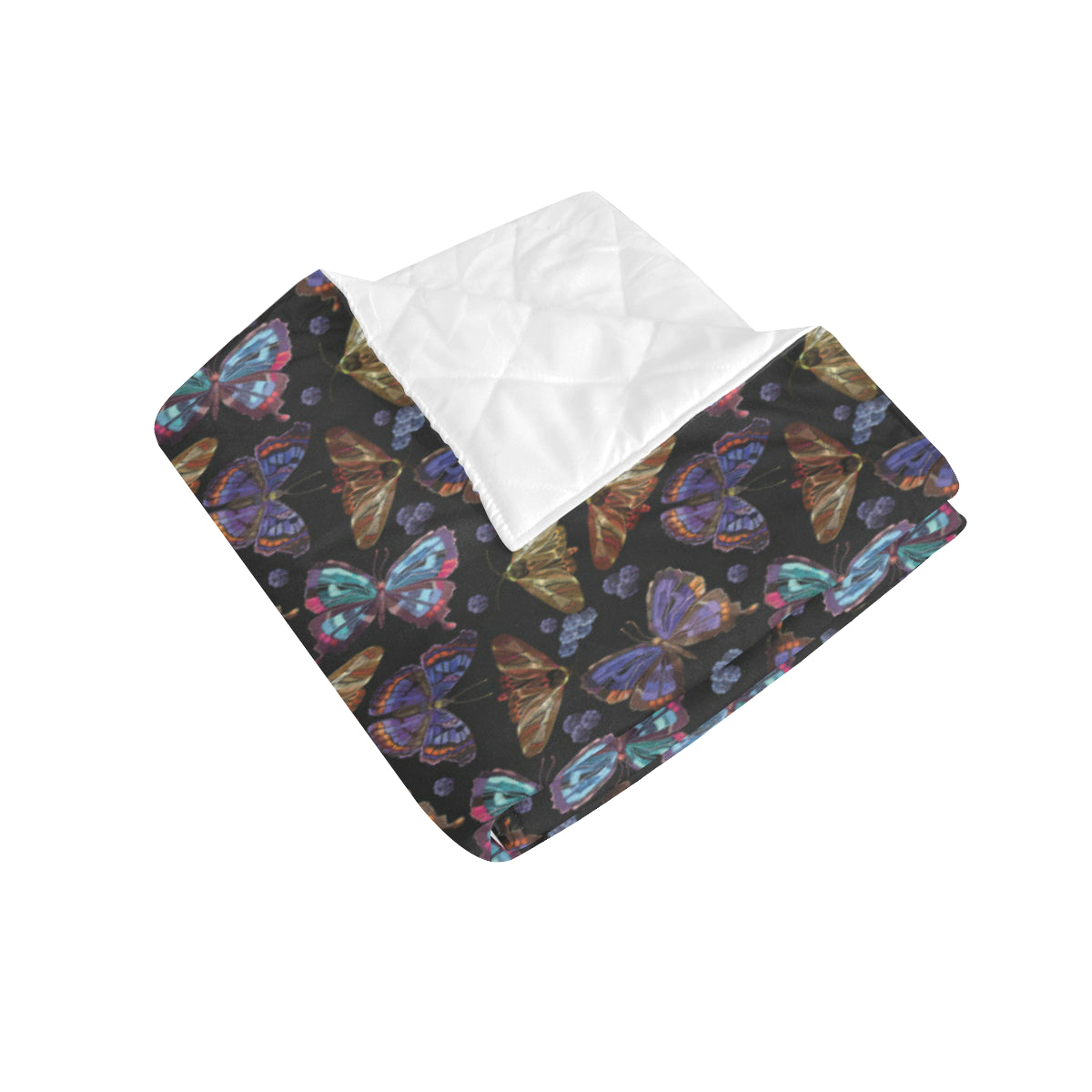 Butterfly Pattern Print Design 013 Premium Quilt