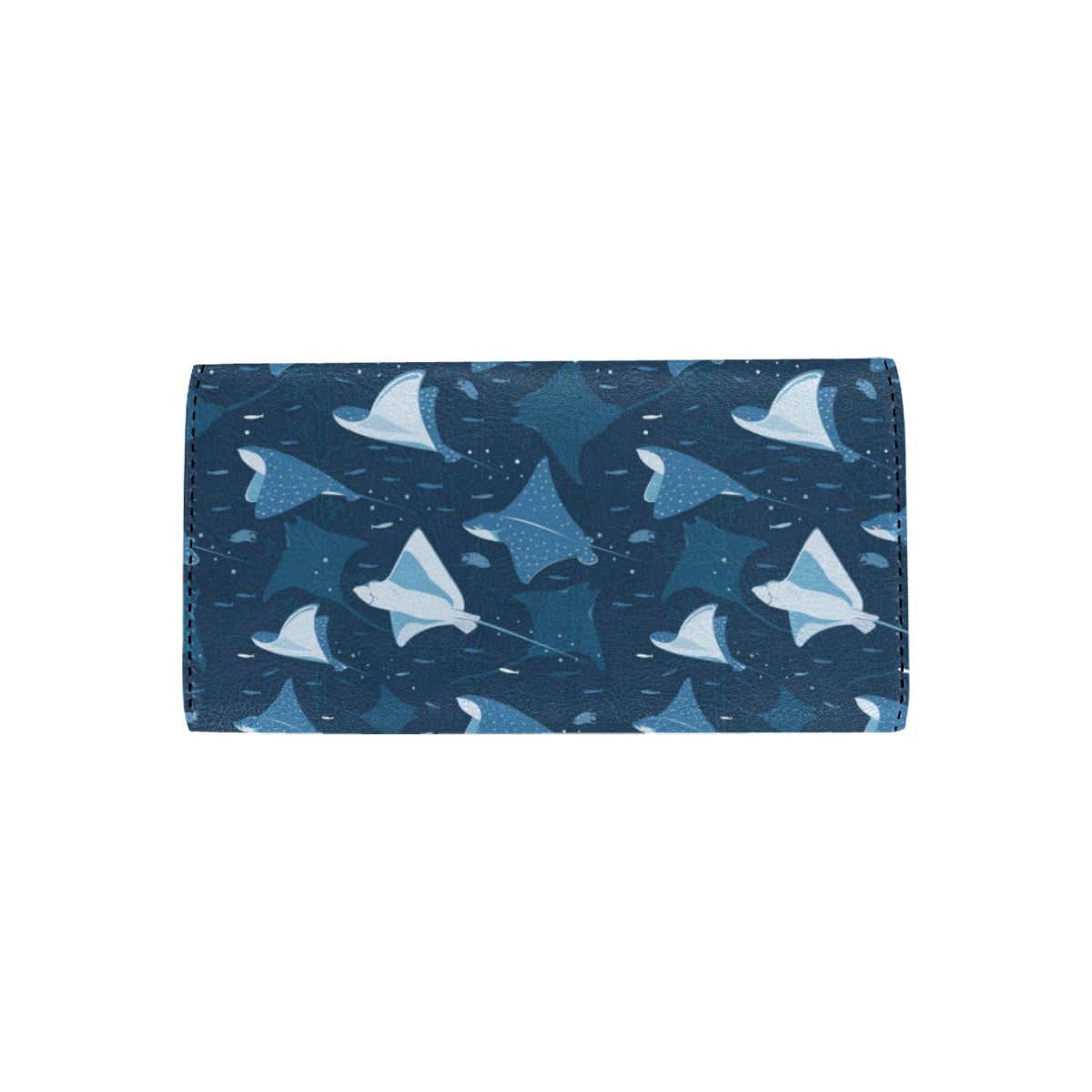 Manta Ray Pattern Print Design 02 Women's Trifold Wallet