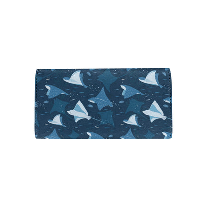 Manta Ray Pattern Print Design 02 Women's Trifold Wallet