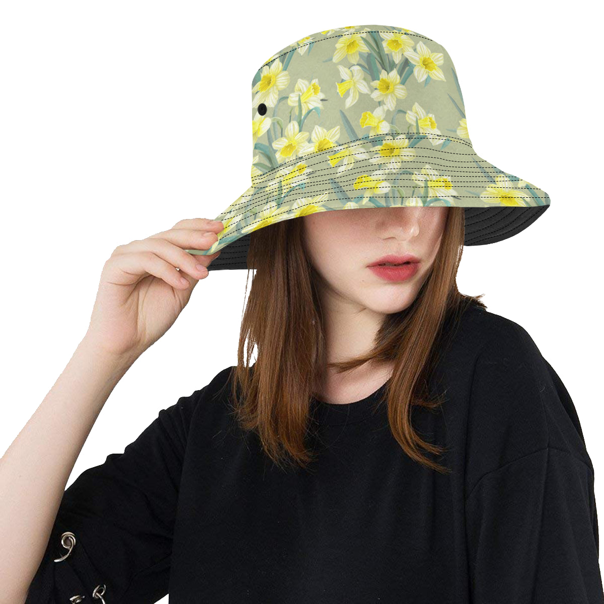 Daffodils Pattern Print Design DF01 Unisex Bucket Hat