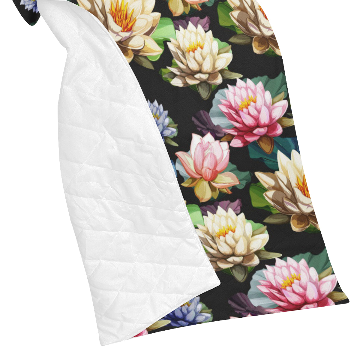 Water Lily Pattern Print Design WL02 Premium Quilt