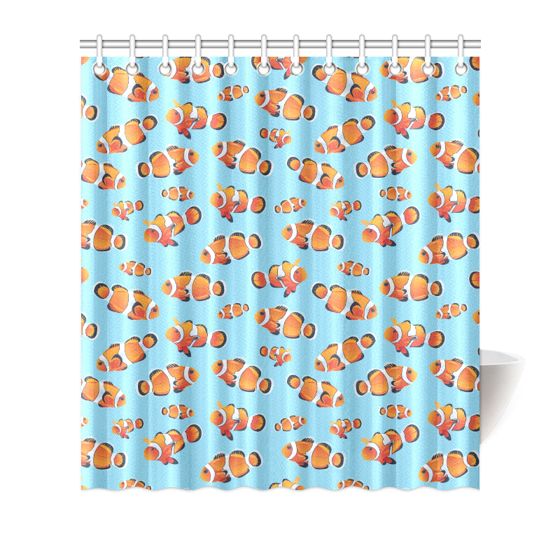 Clownfish Pattern Print Design 01 Shower Curtain