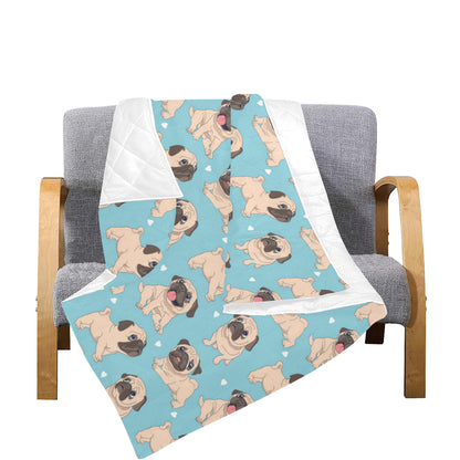 Pug Pattern Print Design A03 Premium Quilt