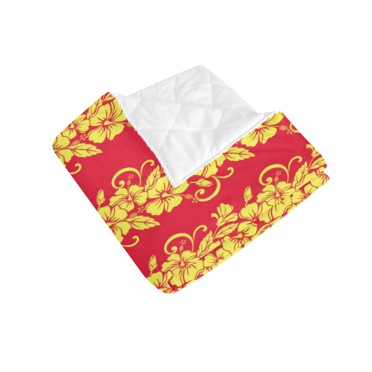 Orange Hibiscus Pattern Print Design HB018 Premium Quilt