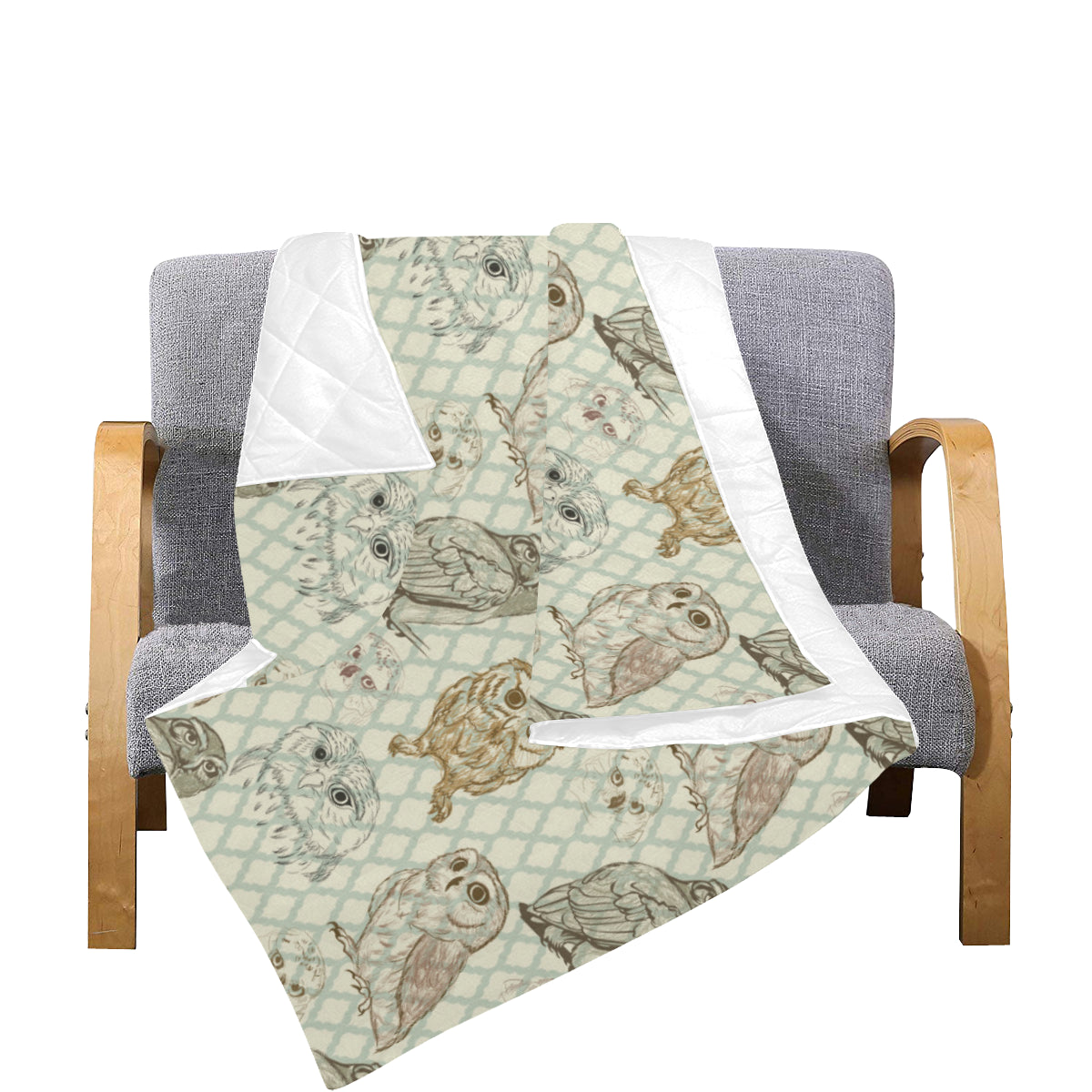 Owl Pattern Print Design A03 Premium Quilt