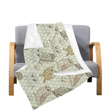 Owl Pattern Print Design A03 Premium Quilt