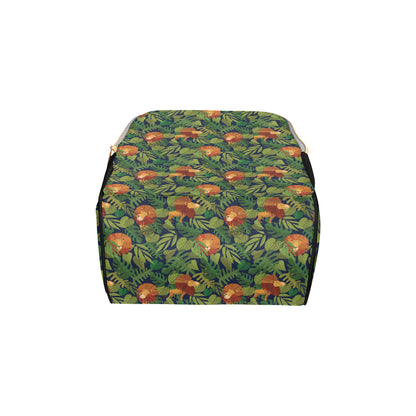 Lion Jungle Pattern Print Design 05 Diaper Bag Backpack