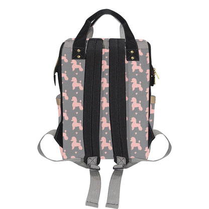 Poodle Pattern Print Design A02 Diaper Bag Backpack