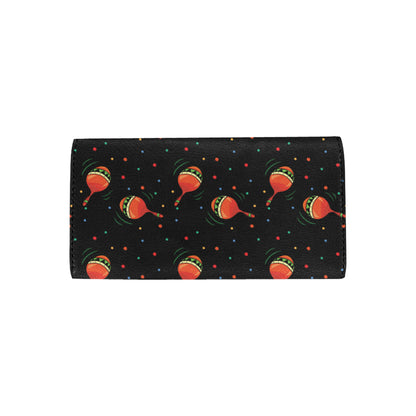 Maracas Pattern Print Design 03 Women's Trifold Wallet