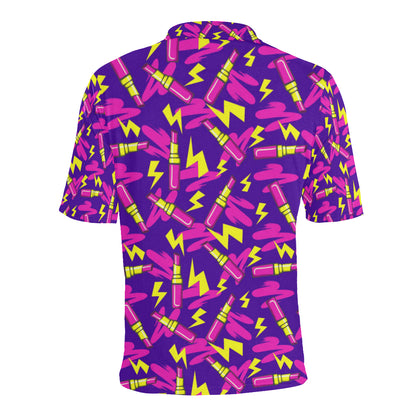 Lipstick Pattern Print Design LT04 Men Polo Shirt