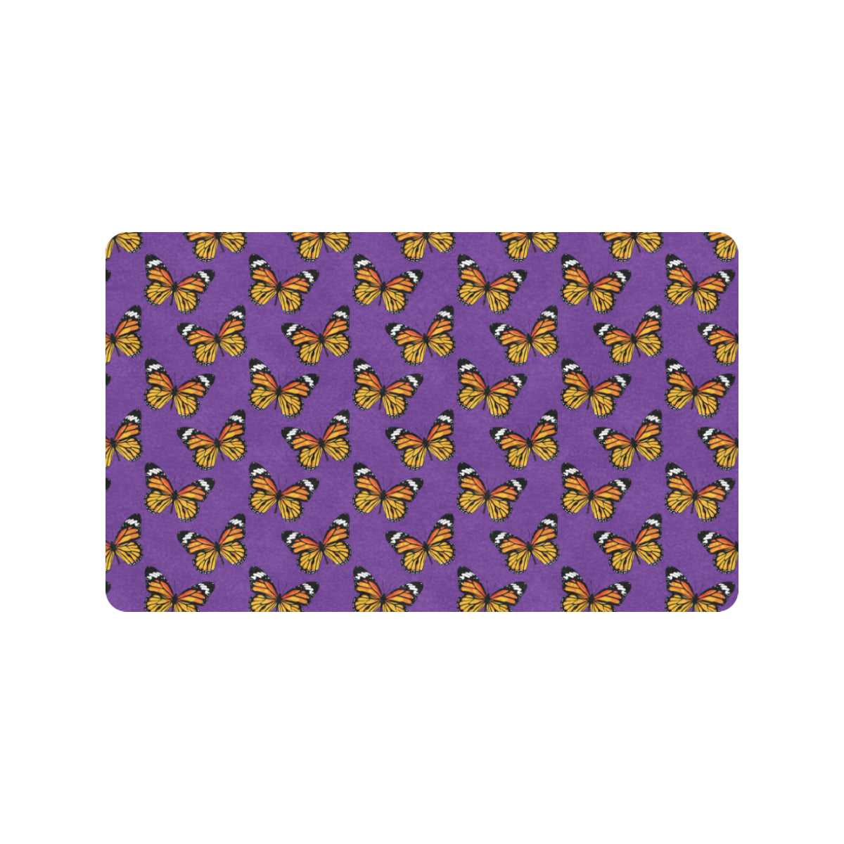 Monarch Butterfly Purple Print Pattern Rubber Doormat