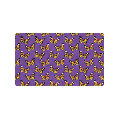 Monarch Butterfly Purple Print Pattern Rubber Doormat
