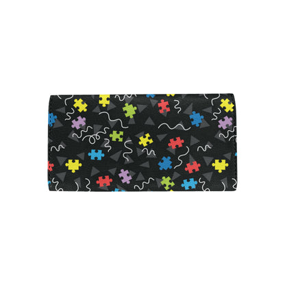 Autism Awareness Pattern Print Design 01 Women's Trifold Wallet