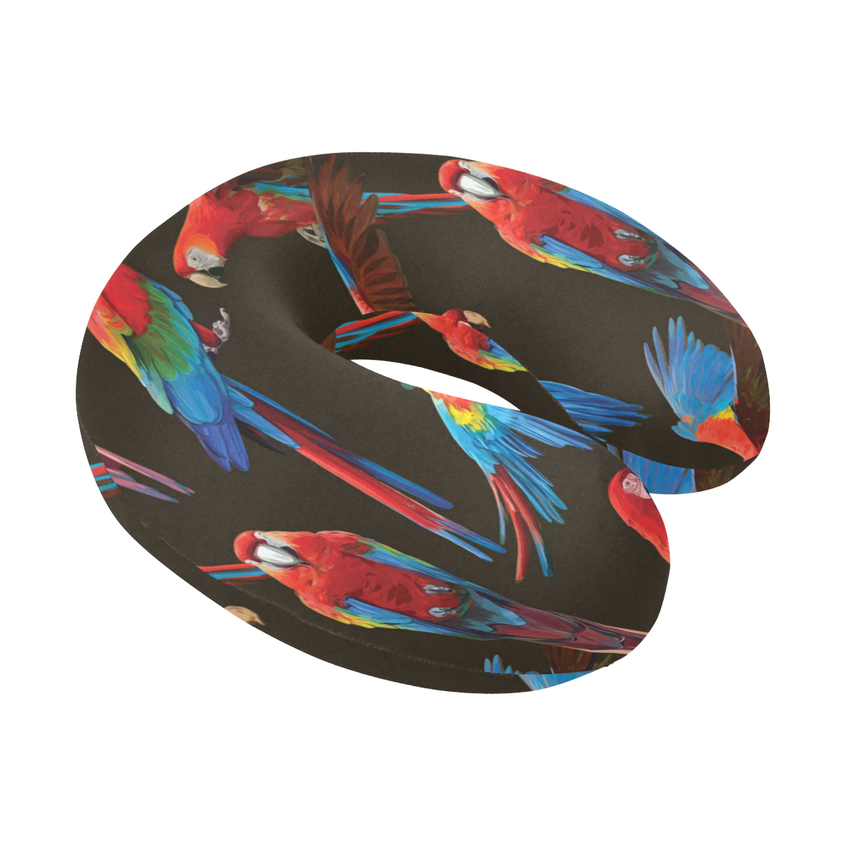 Macaw Pattern Print Design 04 U-Shaped Travel Neck Pillow