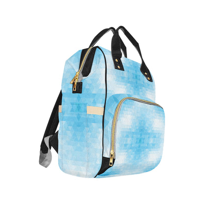 Geometric Blue Pattern Print Design 01 Diaper Bag Backpack