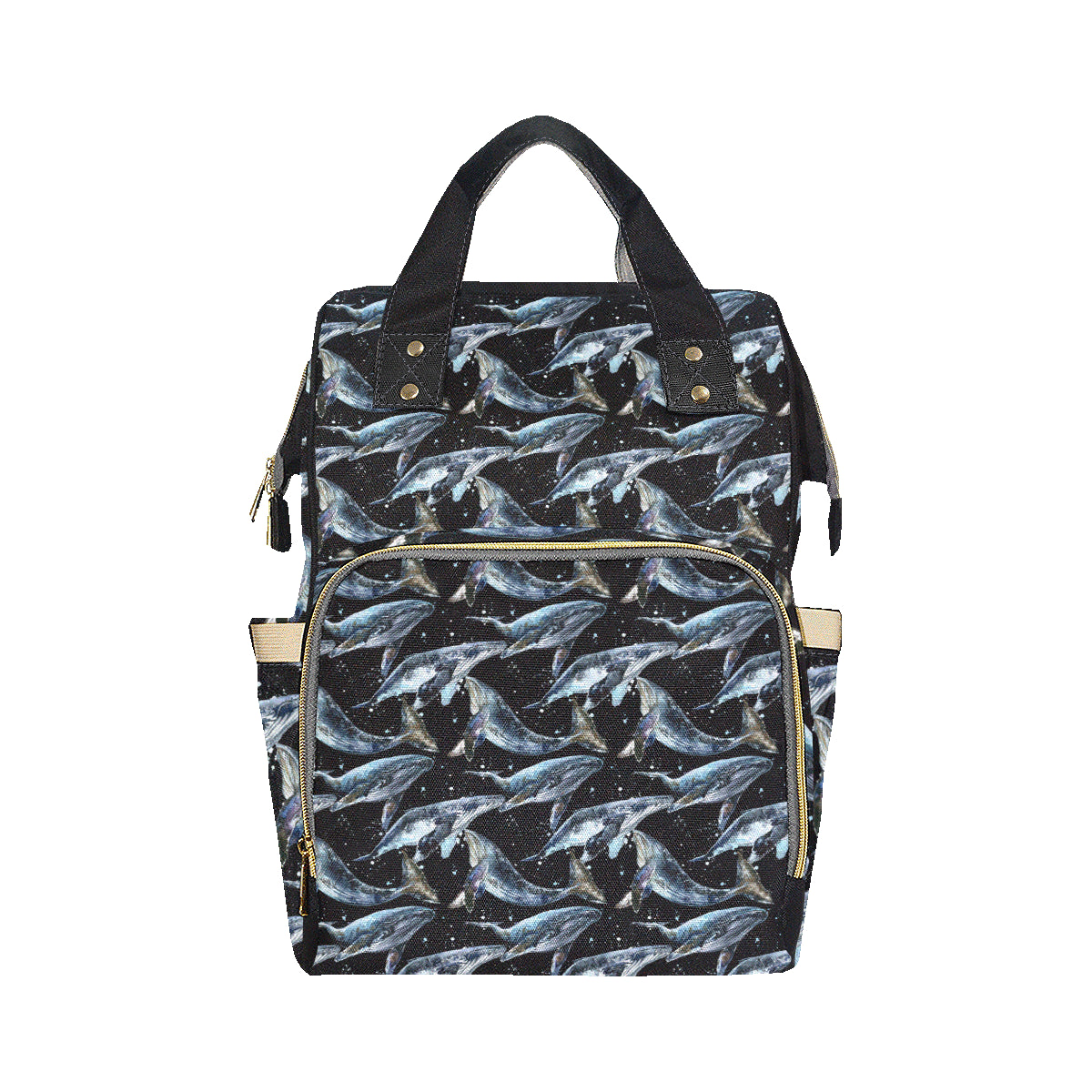 Humpback Whale Pattern Print Design 01 Diaper Bag Backpack