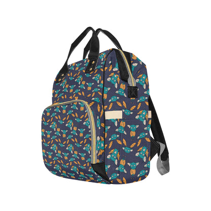 Bat Pattern Print Design 07 Diaper Bag Backpack