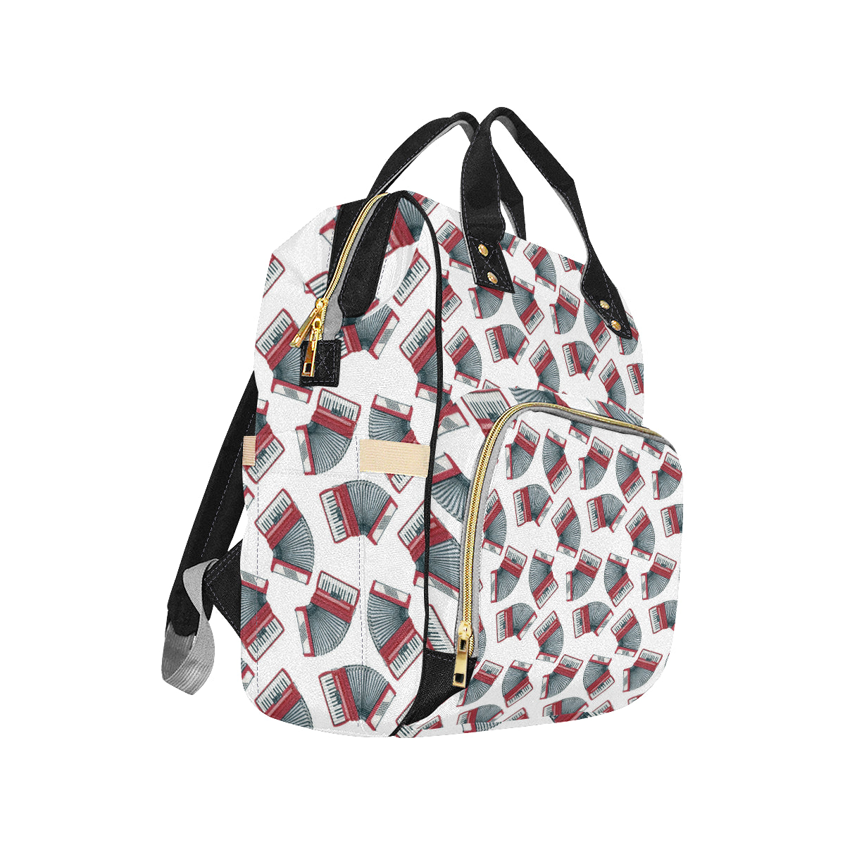 Accordion Pattern Print Design 03 Diaper Bag Backpack