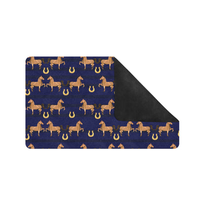 Horse Luxury Themed Pattern Print Rubber Doormat