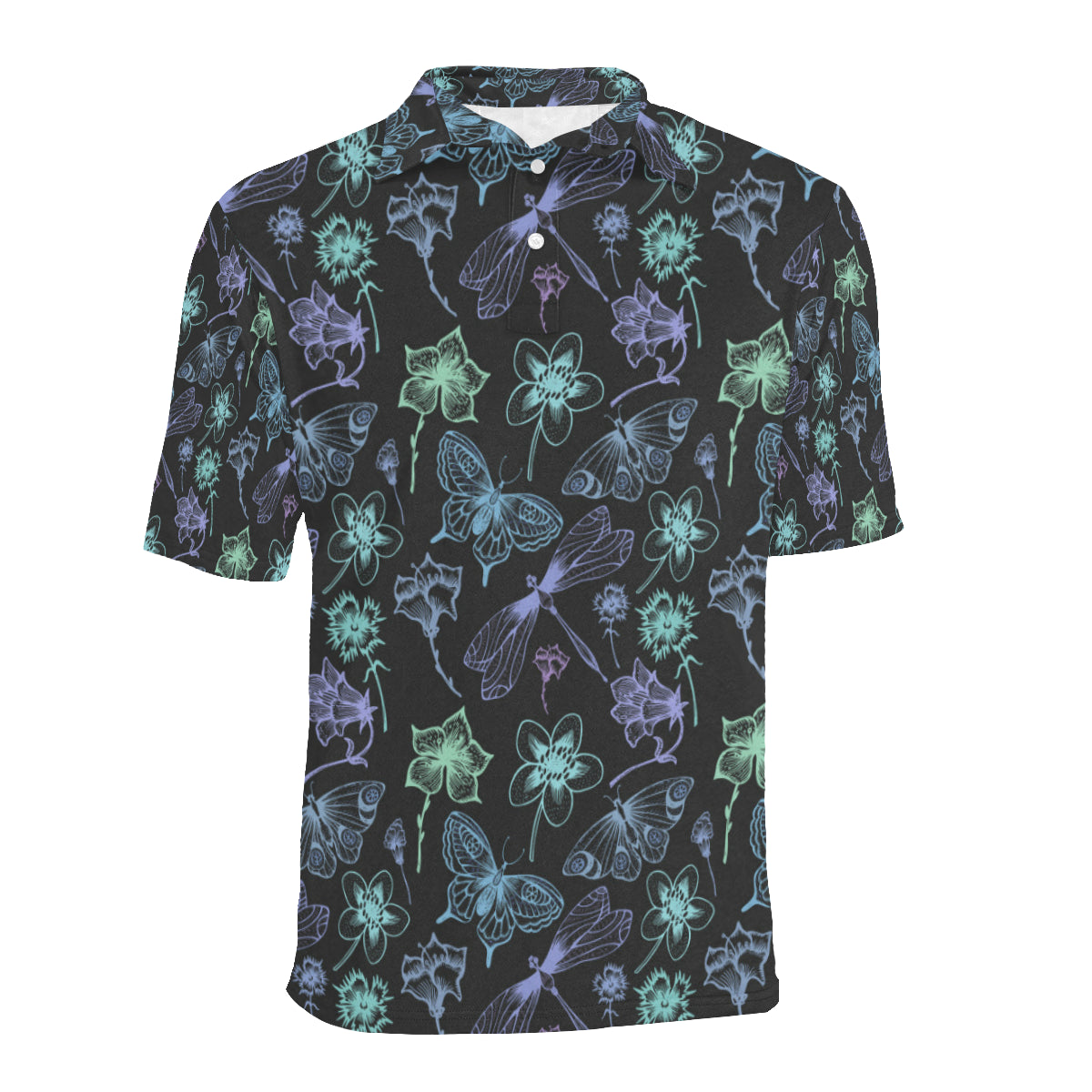 Butterfly Dragonfly Men Polo Shirt