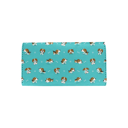Beagle Pattern Print Design 05 Women's Trifold Wallet