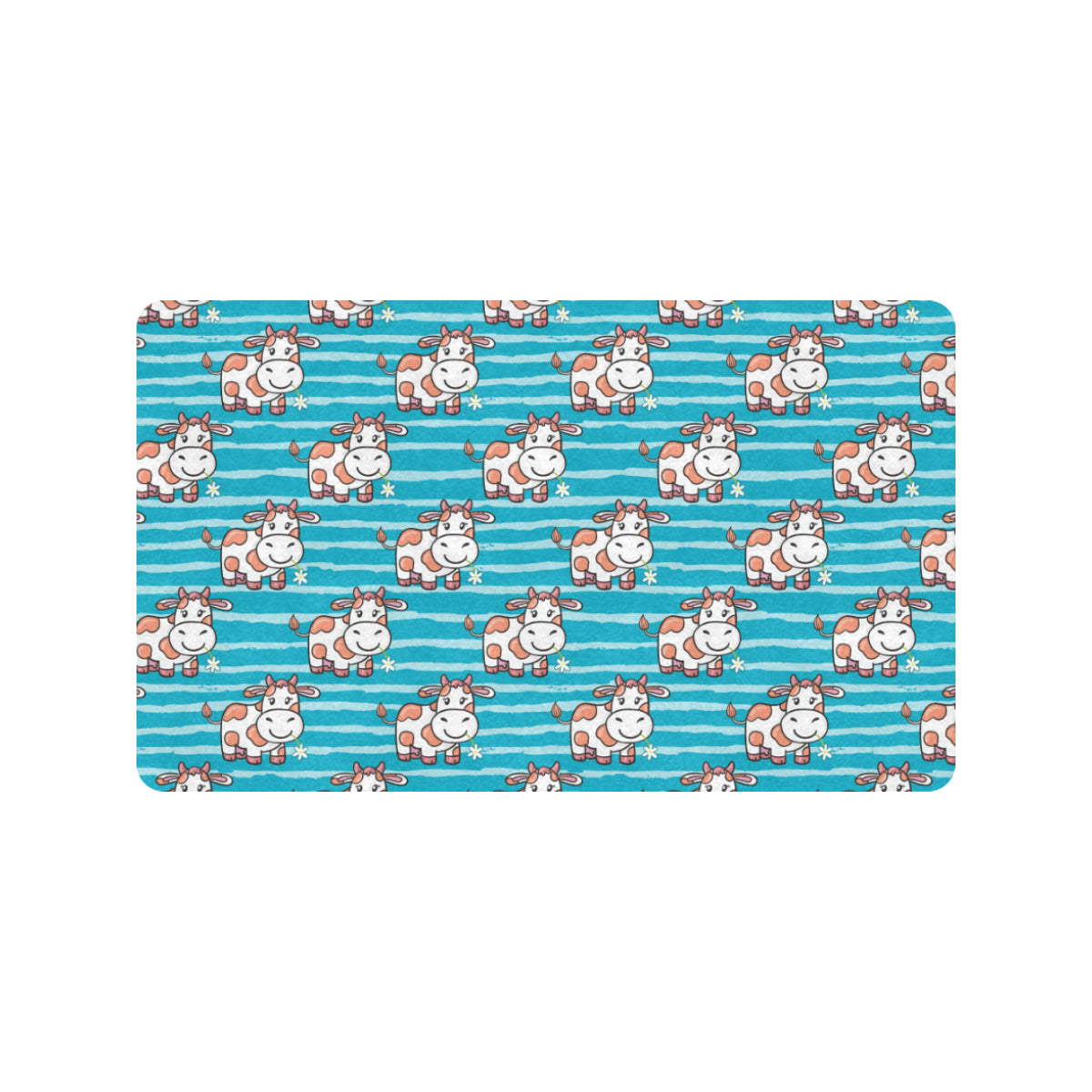 Cow Cute Print Pattern Rubber Doormat