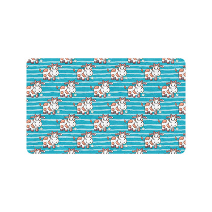 Cow Cute Print Pattern Rubber Doormat